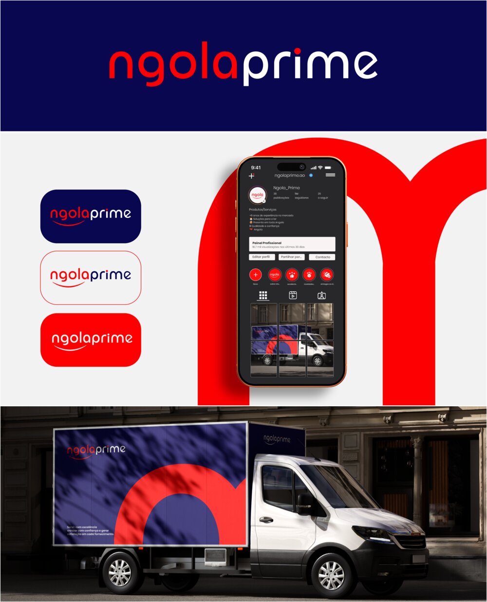 Identidade de marca para Ngola Prime
