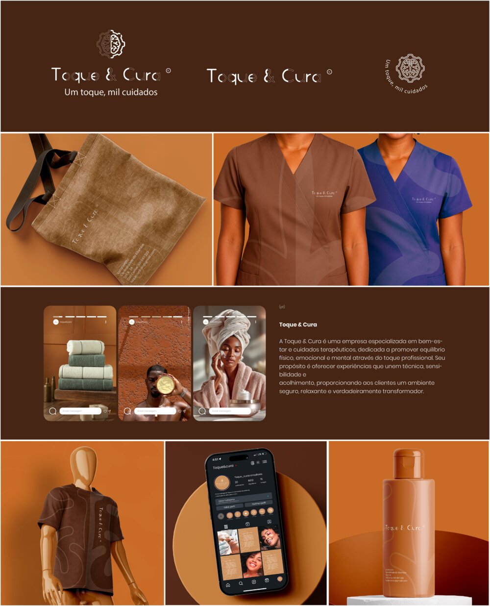 Identidade de marca para Toque & Cura