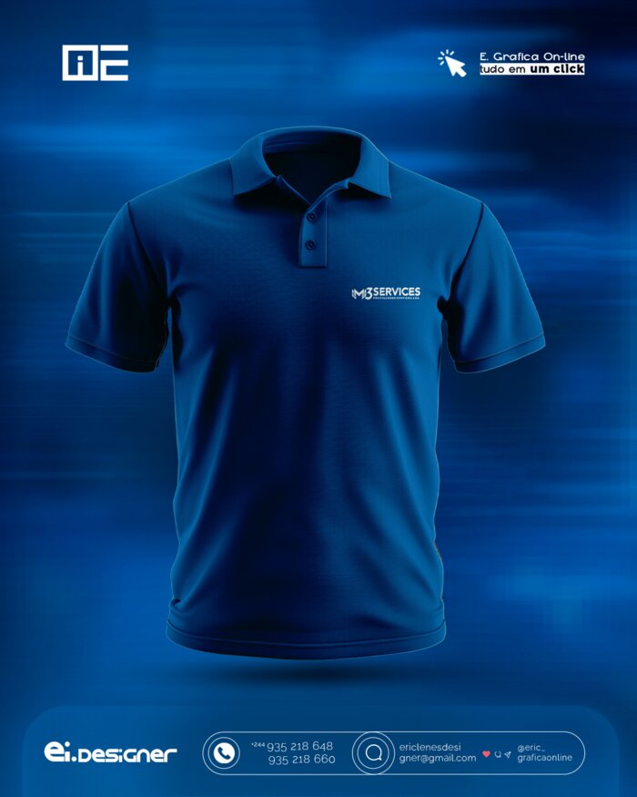 Polo bordado corporativo para a M3 Services