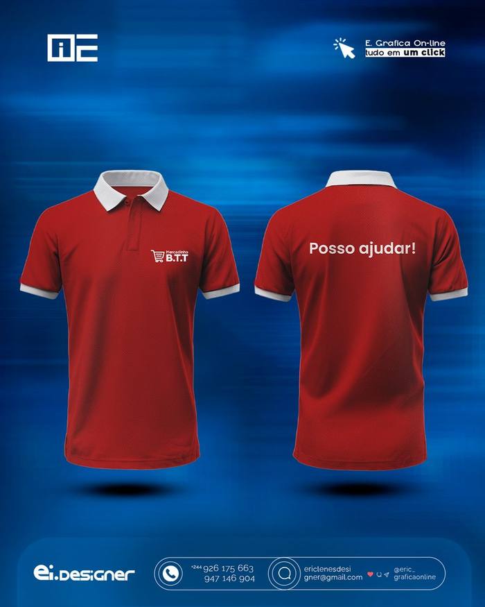 Polo personalizado para o Mercadinho B.T.T