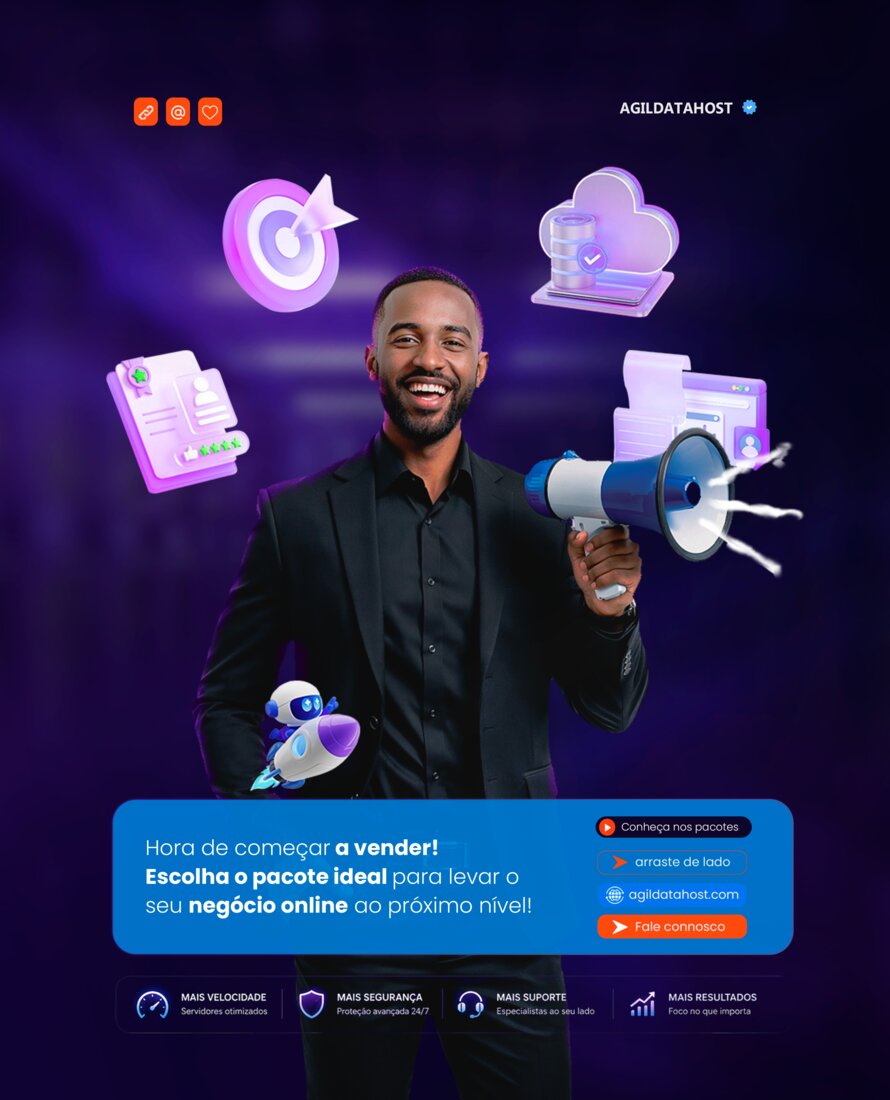 Publicação de redes sociais para AgildataHost